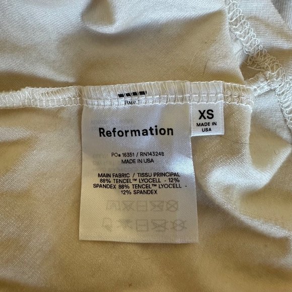 Reformation A Line Dress Sweetheart Midi Pullover Spaghetti Straps Ivory Color S - Picture 7 of 10